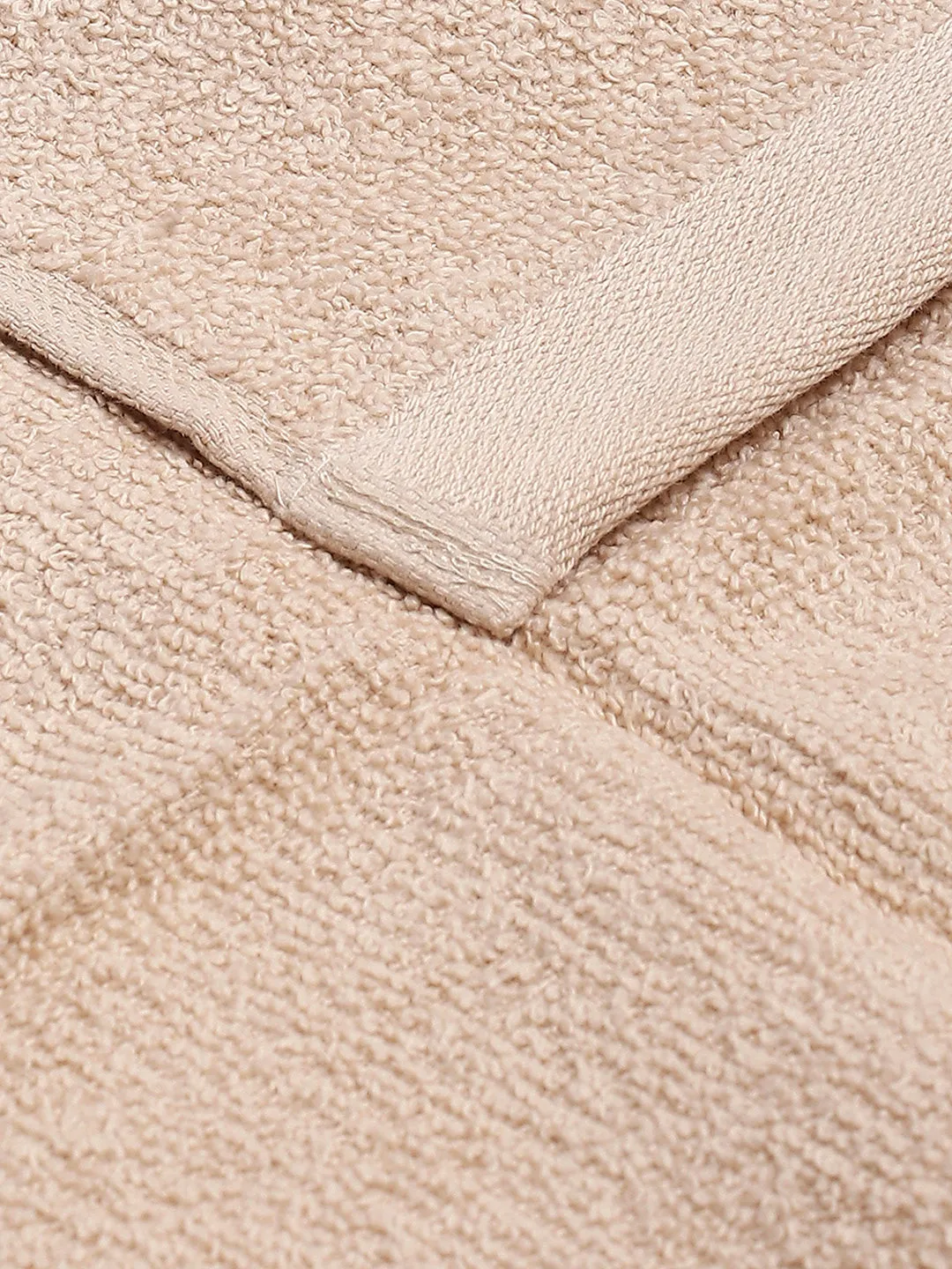 Beige Cotton Solid 600 GSM Face Towel (Pack of 4)