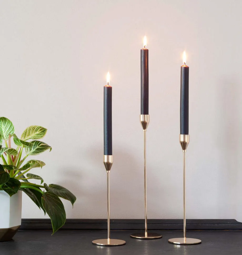 Black 8 inch Dinner Candles x 20