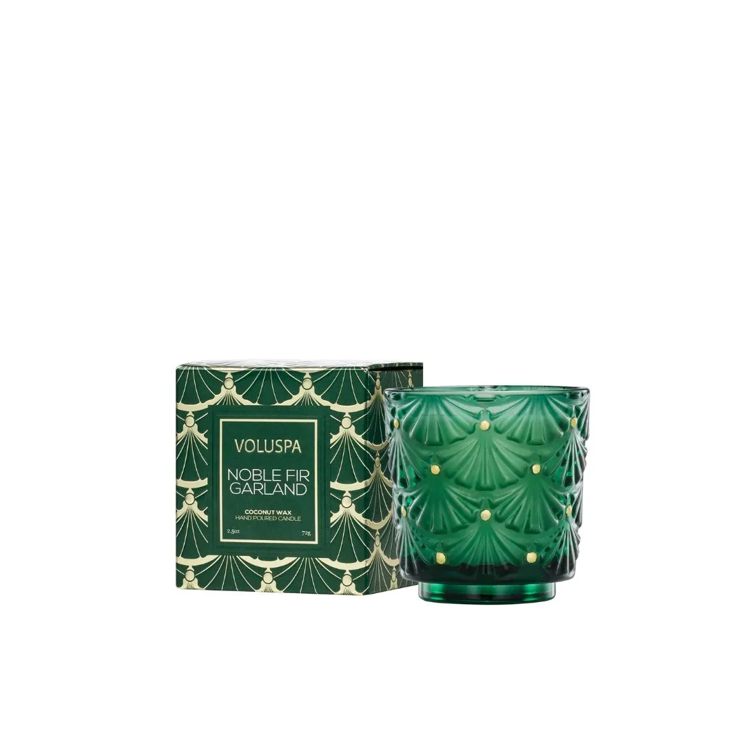 Boxed Pedestal Candle (Noble Fir Garland)