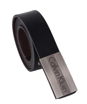 Calvin Klein Homme lines Buckle Black Leather Belt