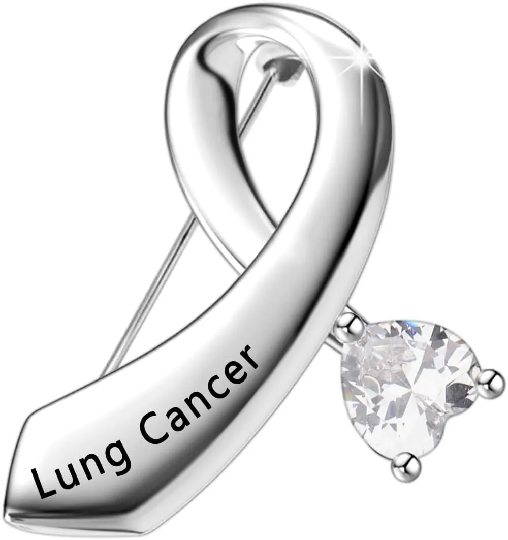 CENWA Lung Cancer Awareness Ribbon Brooch Pin Lung Cancer Awareness Gift For Her