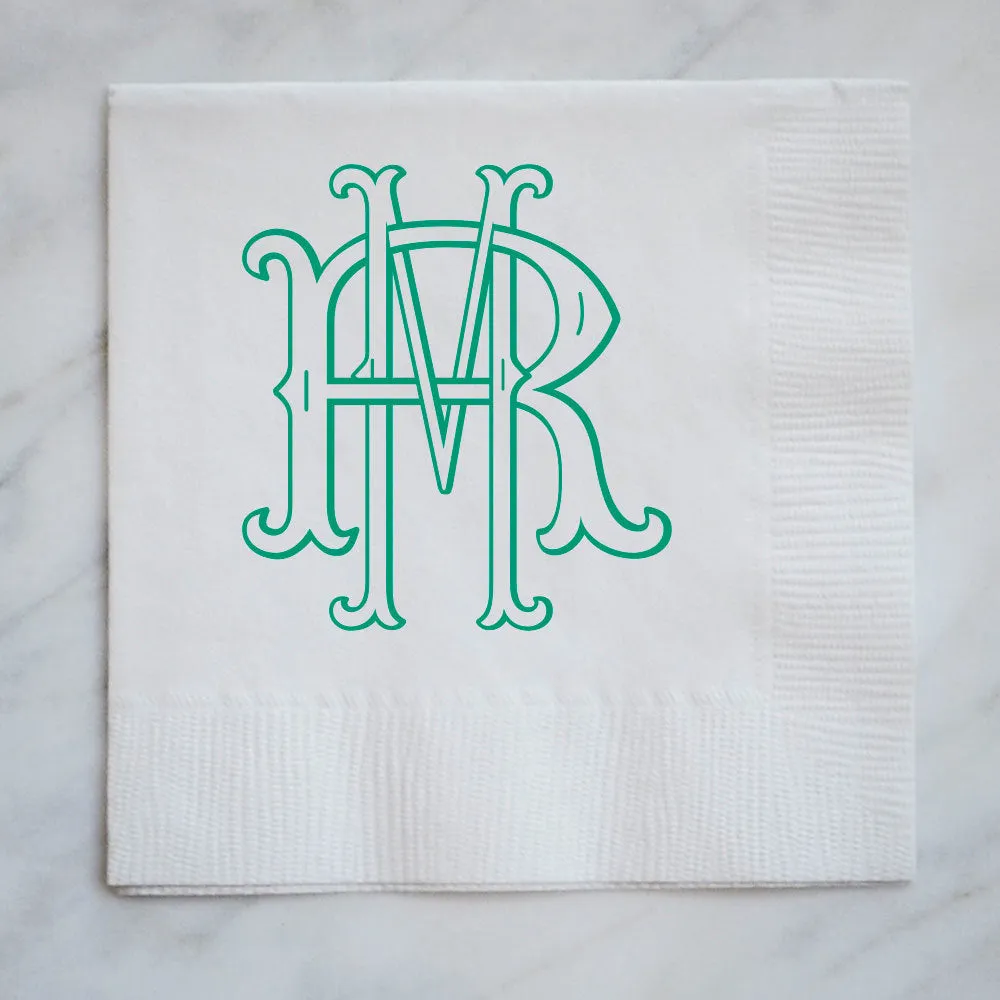 Classic Monogrammed Wedding Napkins