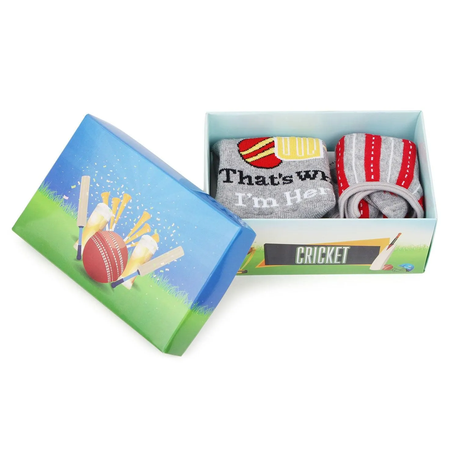 Crikbuzz Combo Pack Of Loafer Socks & Beer Can Cover - Grey