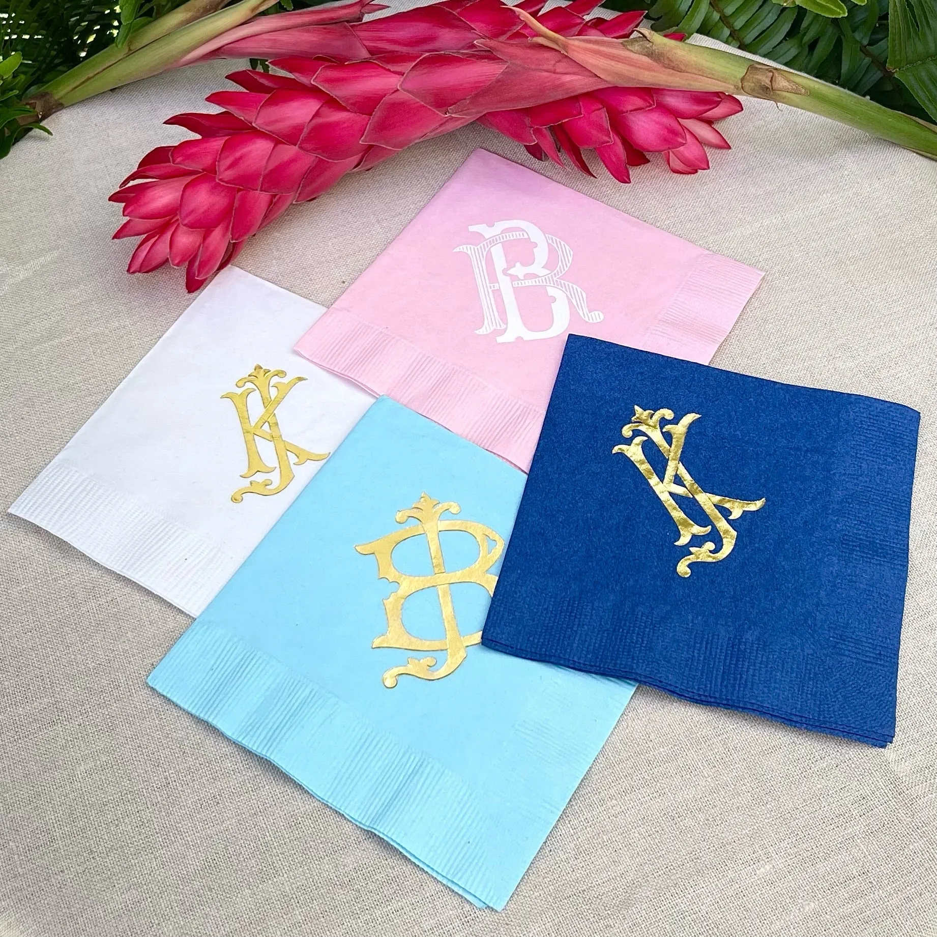 Custom Foil Monogrammed Napkins