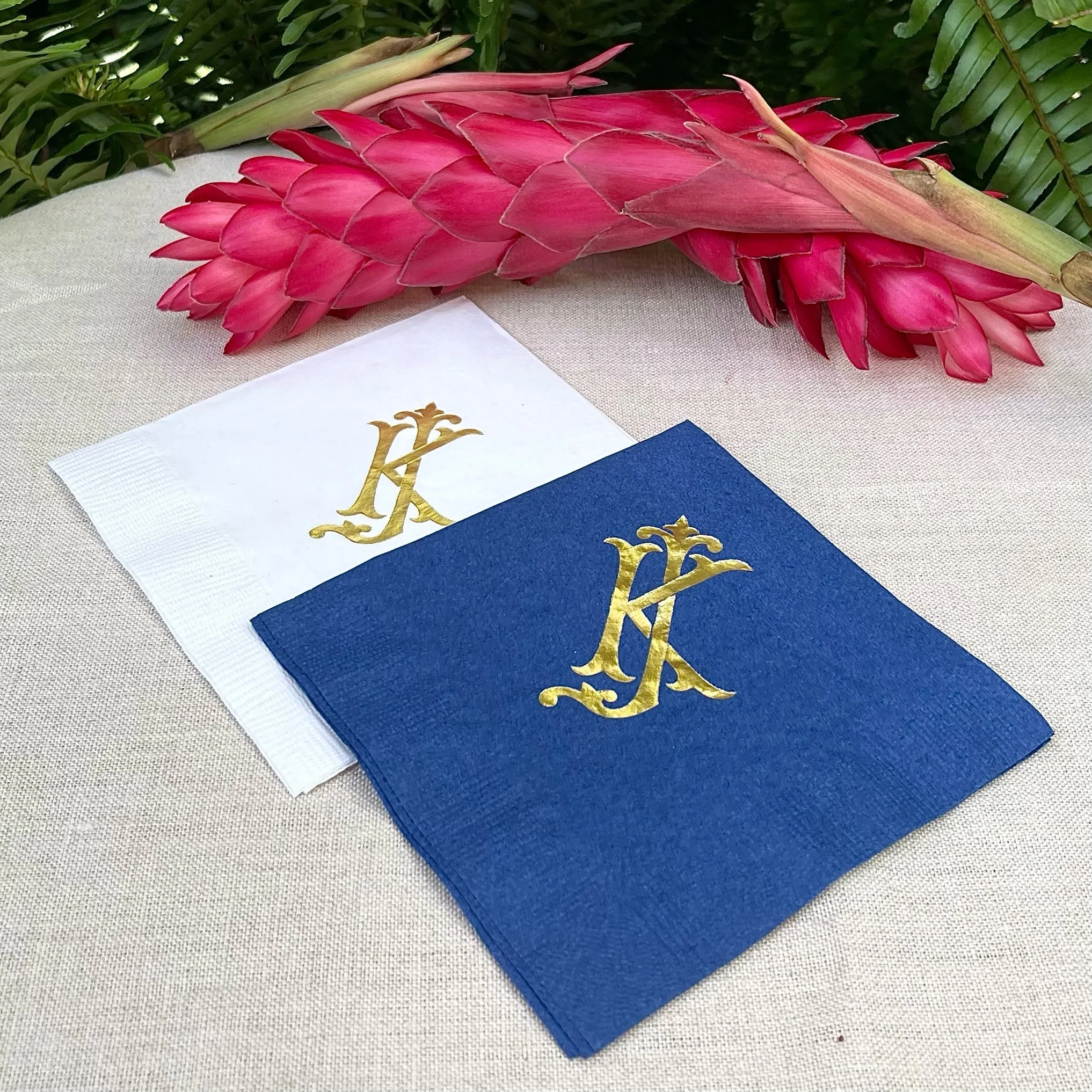 Custom Foil Monogrammed Napkins