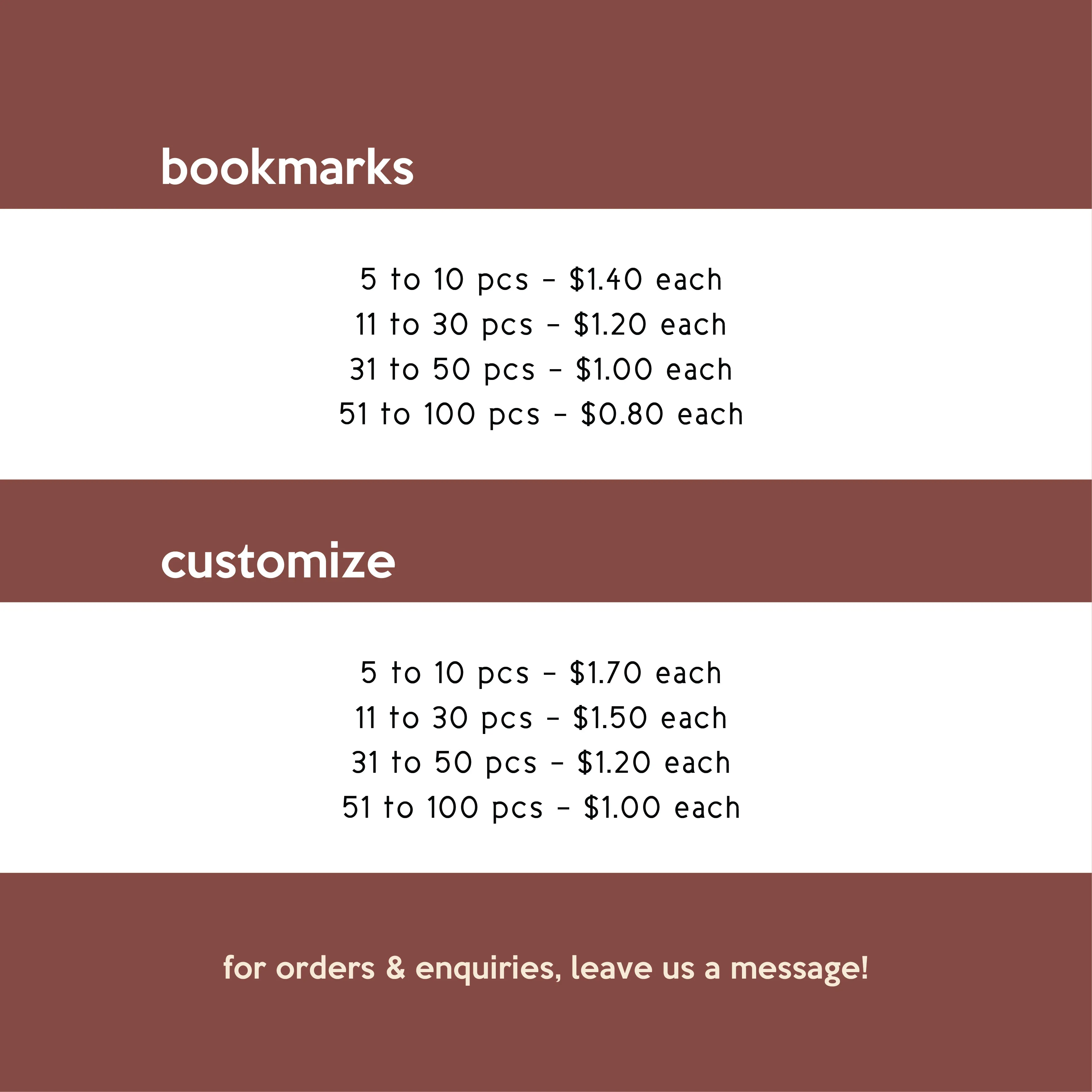 Customized Bookmarks