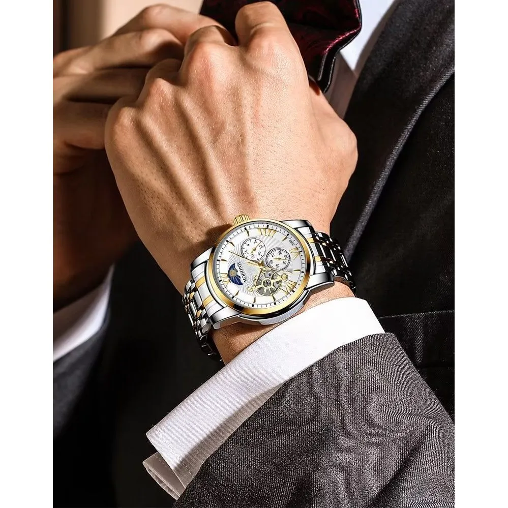 Elegant Quartz Crystal Glass Leather Strap Watch