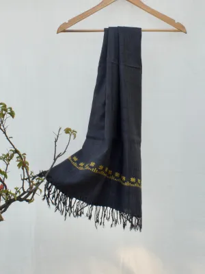 Handwoven Silk Scarf Grey