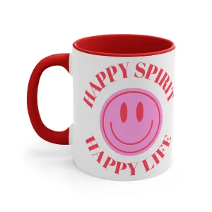 Happy Spirit Happy Life Aesthetic Mug, Smiley Face Mug, Trendy Coffee Mug, Tumblr Mug, Aesthetic Happy Life Gift, Aesthetic Happy Life Mug