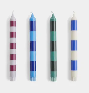 HAY Stripe Candle – Blues – Set of 4