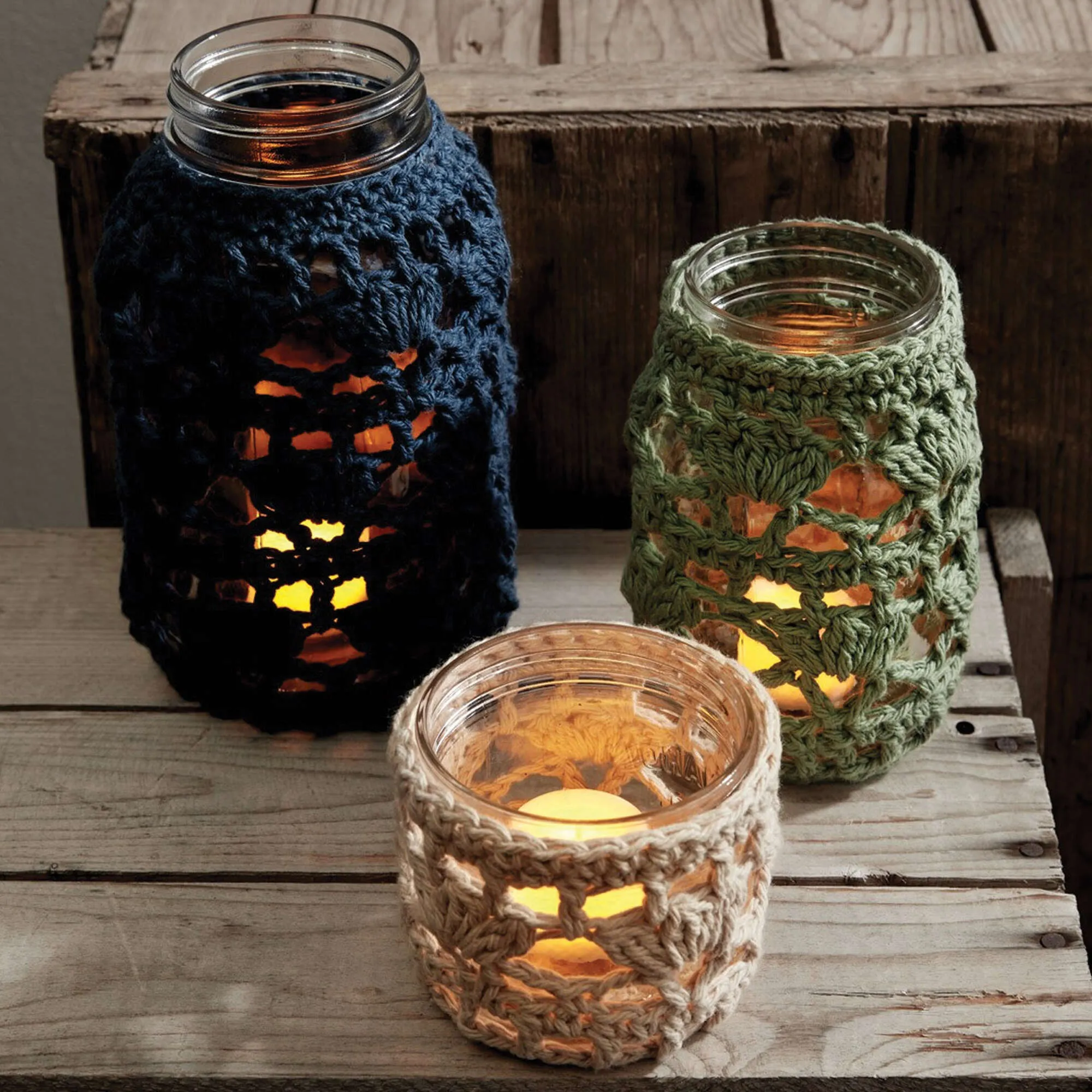 Lily Sugar'n Cream Crochet Mason Jar Cozies