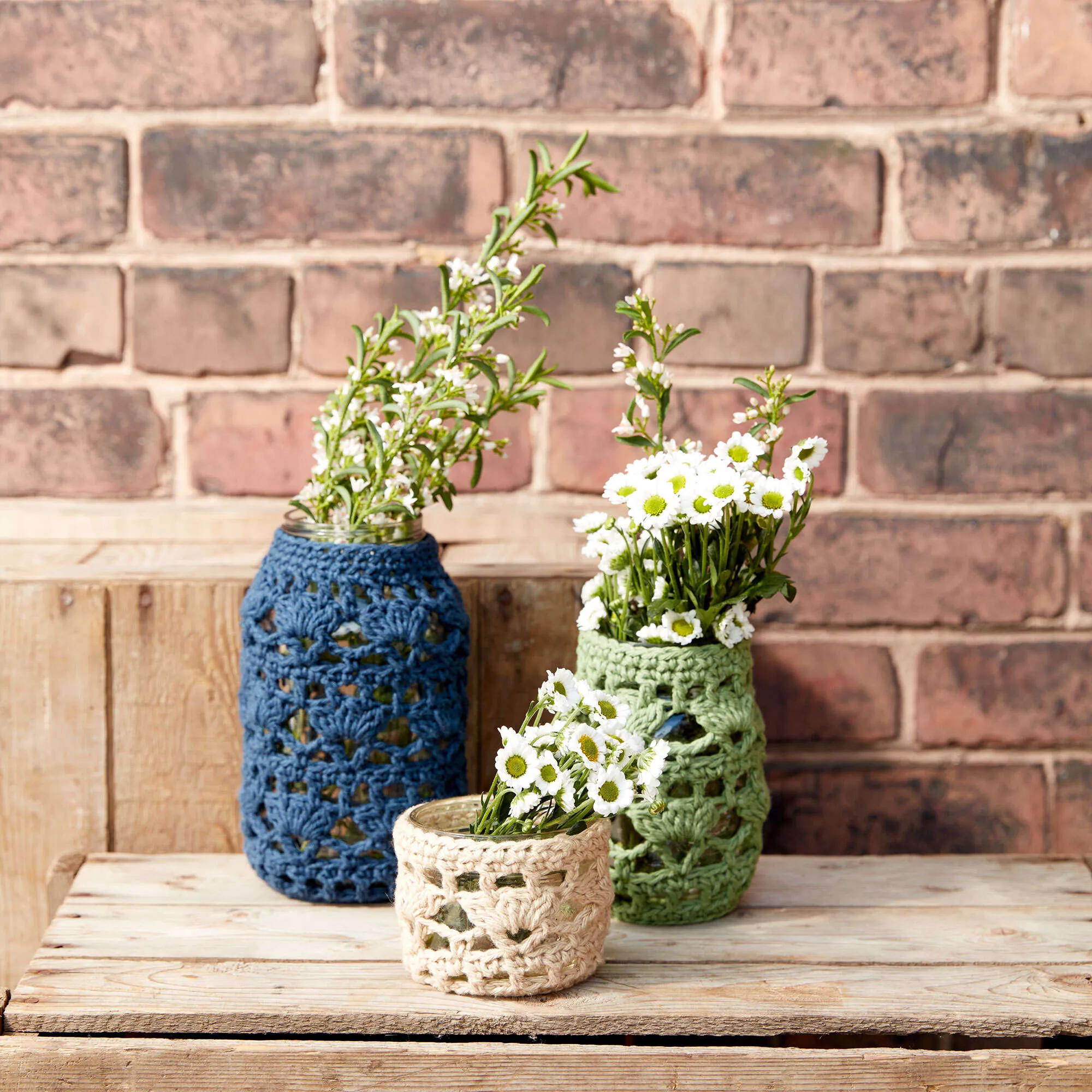 Lily Sugar'n Cream Crochet Mason Jar Cozies