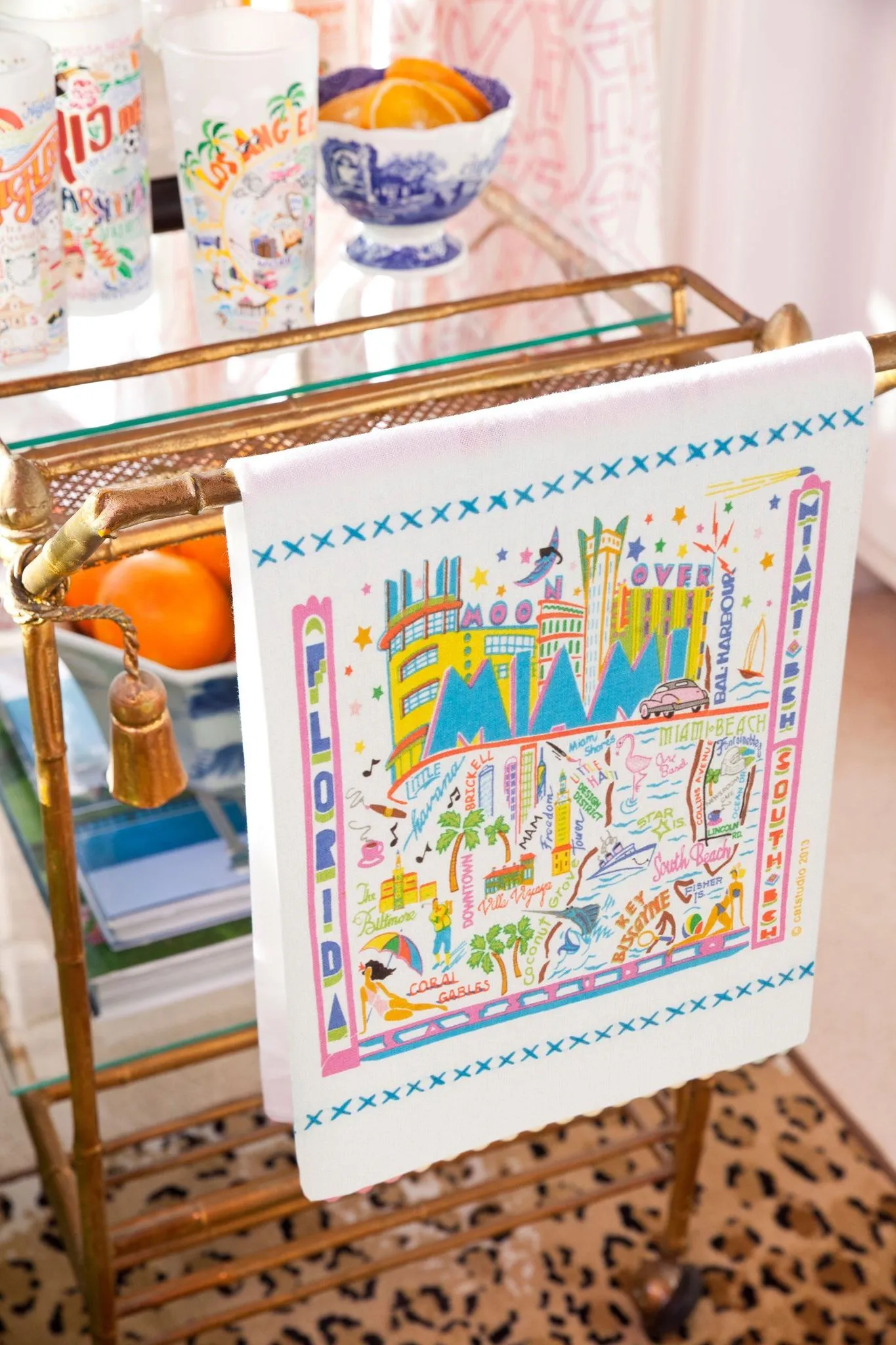 MIAMI DISH TOWEL BY CATSTUDIO