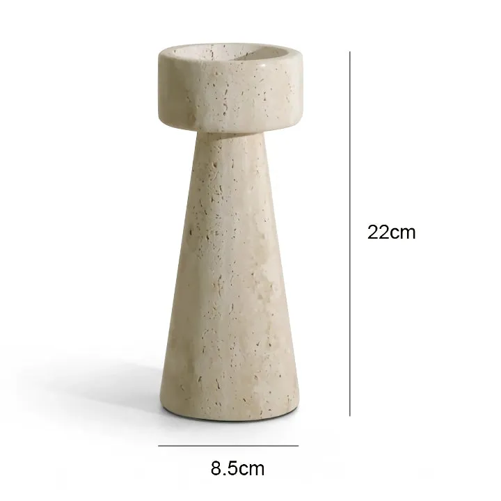 Minimalist Travertine Marble Candle Holder for Elegant Decor