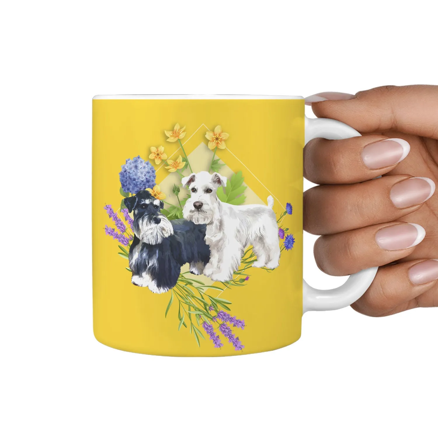Mug - Schnauzers with Spring Flowers Mug