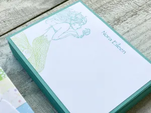 Note Cards, Mermaid Stationery, Mermaid Note Cards, Beach Note Cards, Nautical Stationery, Personalized Note Cards, Set of 8