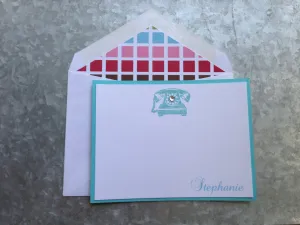 Note Cards, Personalized Note cards, Vintage Telephone, , Set of 8