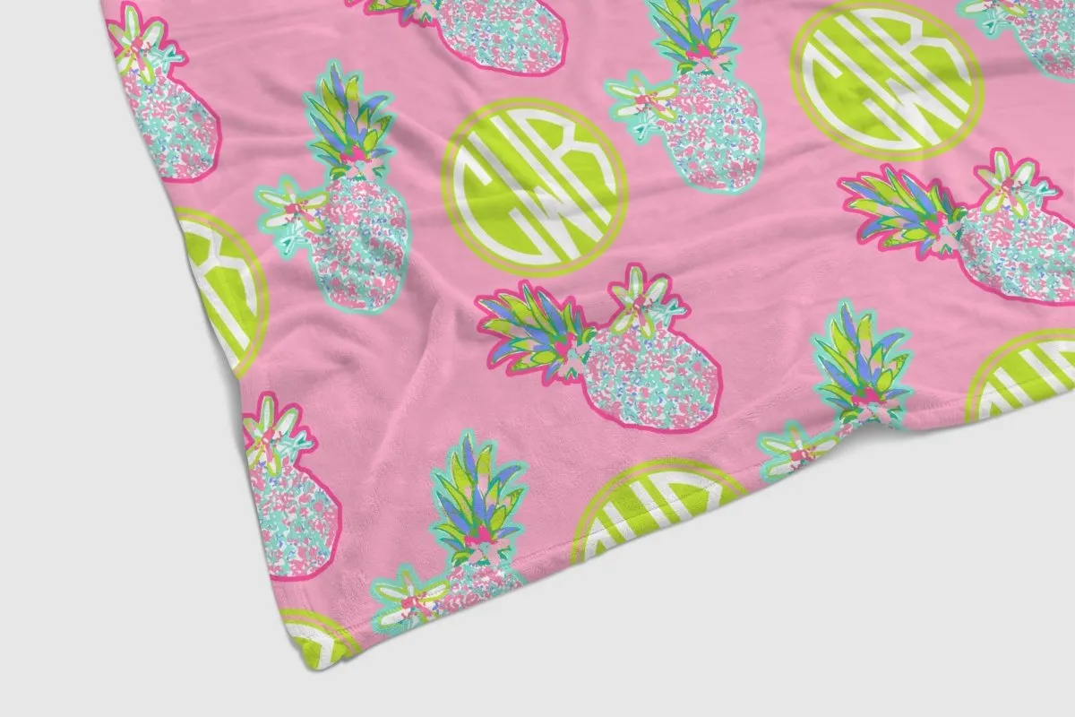 Preppy Summer Monogrammed Baby & Kids Blanket