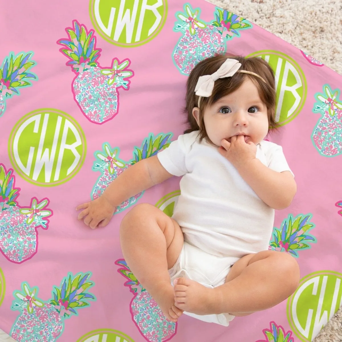 Preppy Summer Monogrammed Baby & Kids Blanket