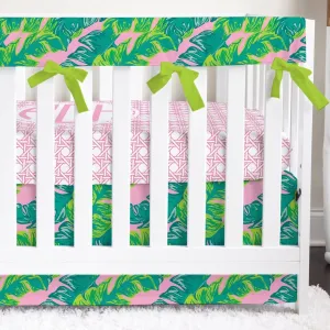 Preppy Summer Palm Crib Bedding Set