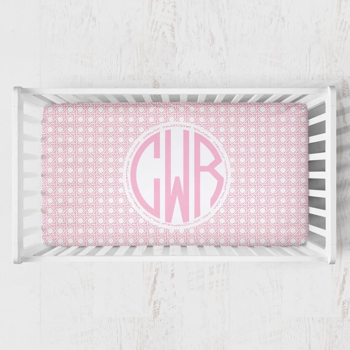 Preppy Summer Personalized Monogrammed Crib Sheet