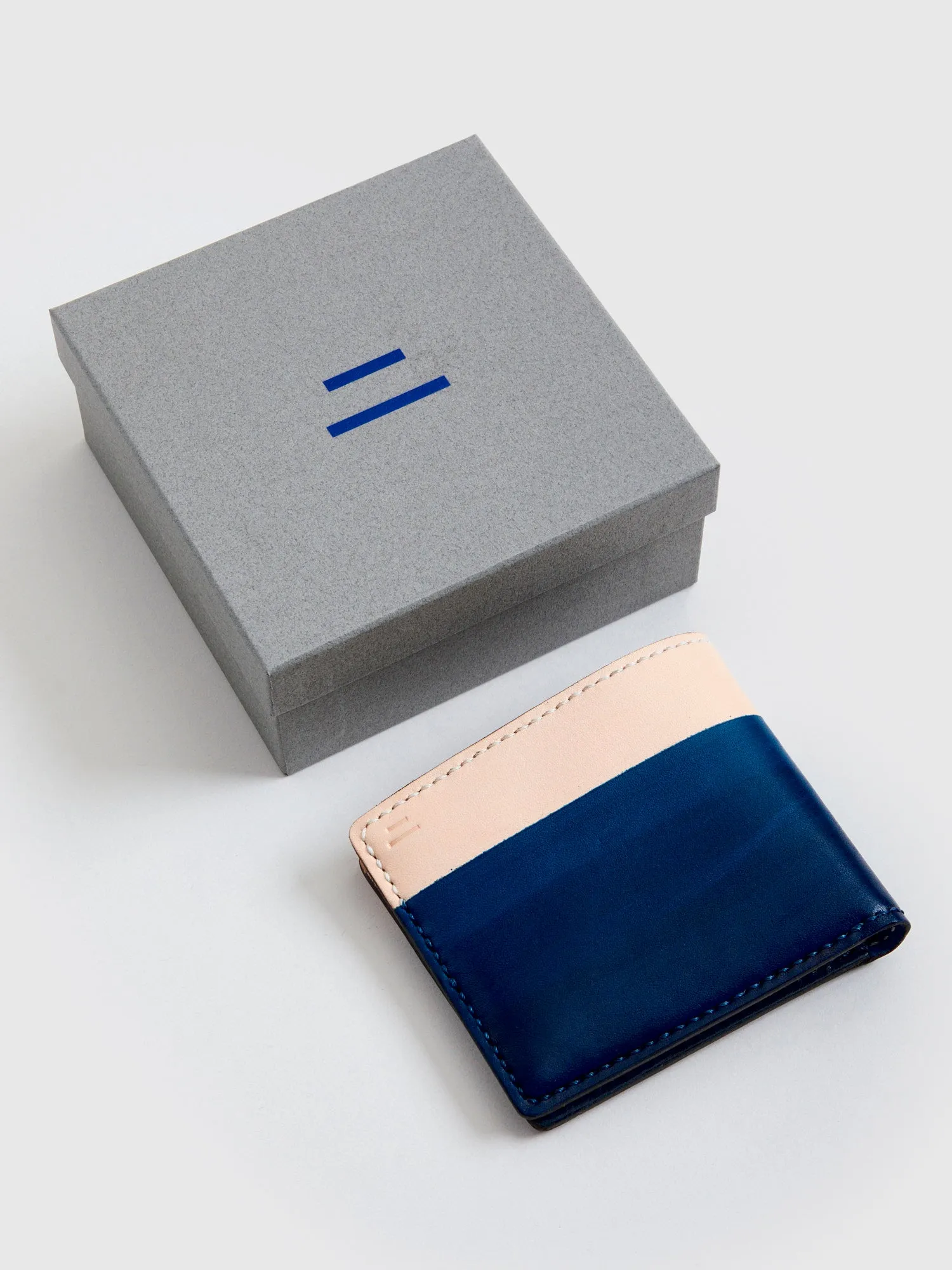 "15th Anniversary" Gradient Dyed Wallet in Indigo Cowhide