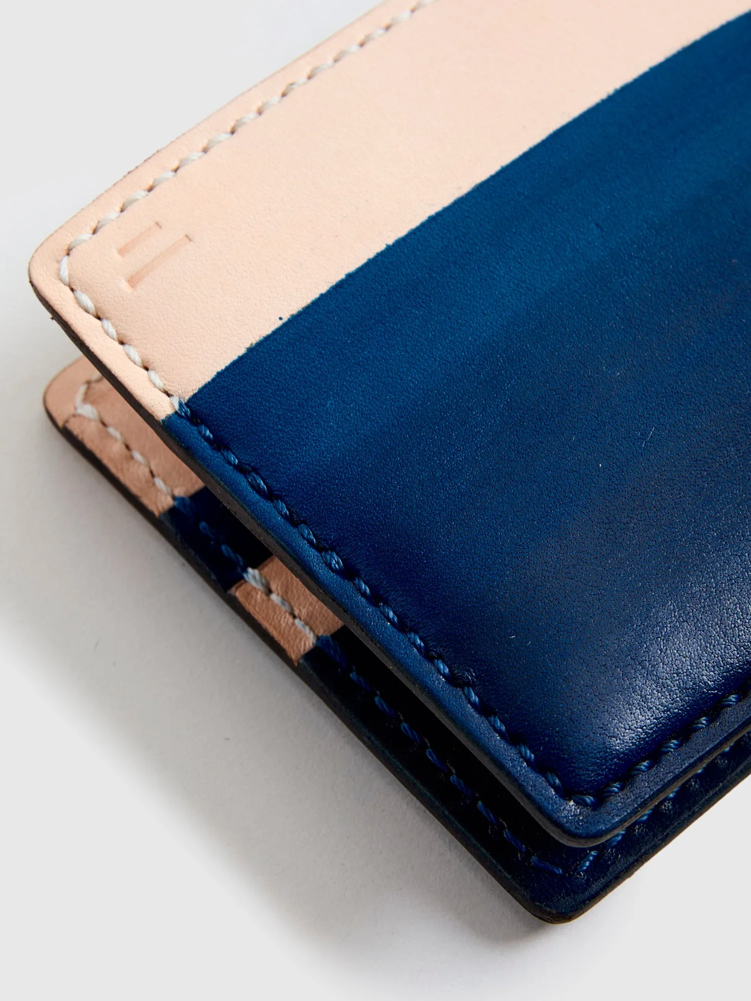 "15th Anniversary" Gradient Dyed Wallet in Indigo Cowhide