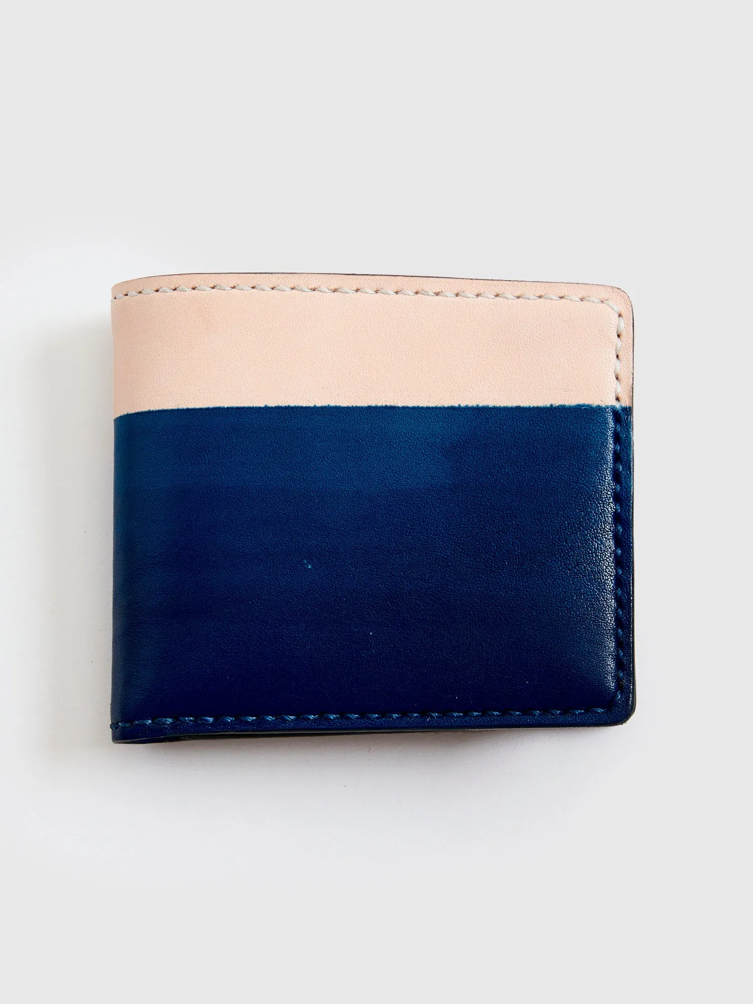"15th Anniversary" Gradient Dyed Wallet in Indigo Cowhide
