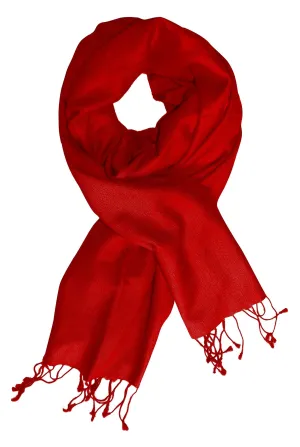 Red Luxurious Classic Soft Cashmere and Silk Shawl