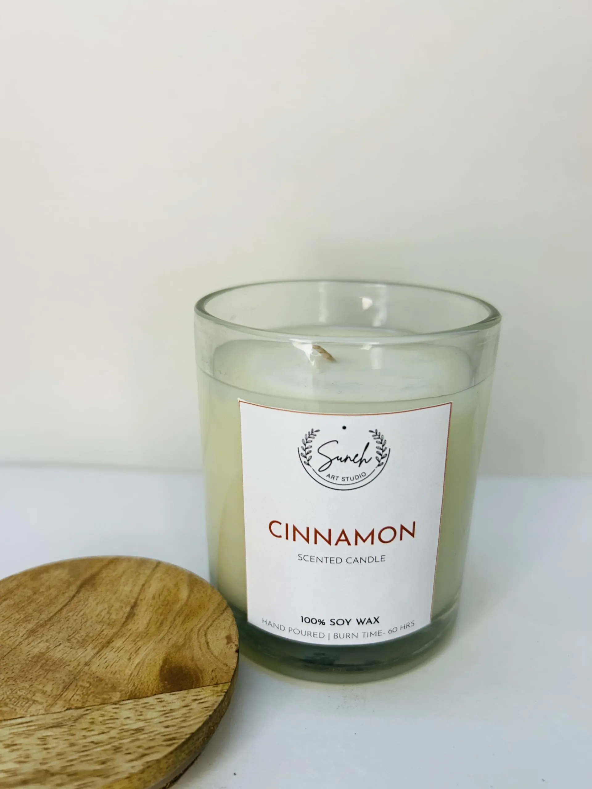 Suneh Scented Soy Wax Candle, 450 gm, 50-60 Hrs | Luxury Aroma Therapy Votive Jar Candles Big Size | Scented Candles for Home Decor Gift Set | Fragrance Cinnamon (Pack of 2)-Bazar