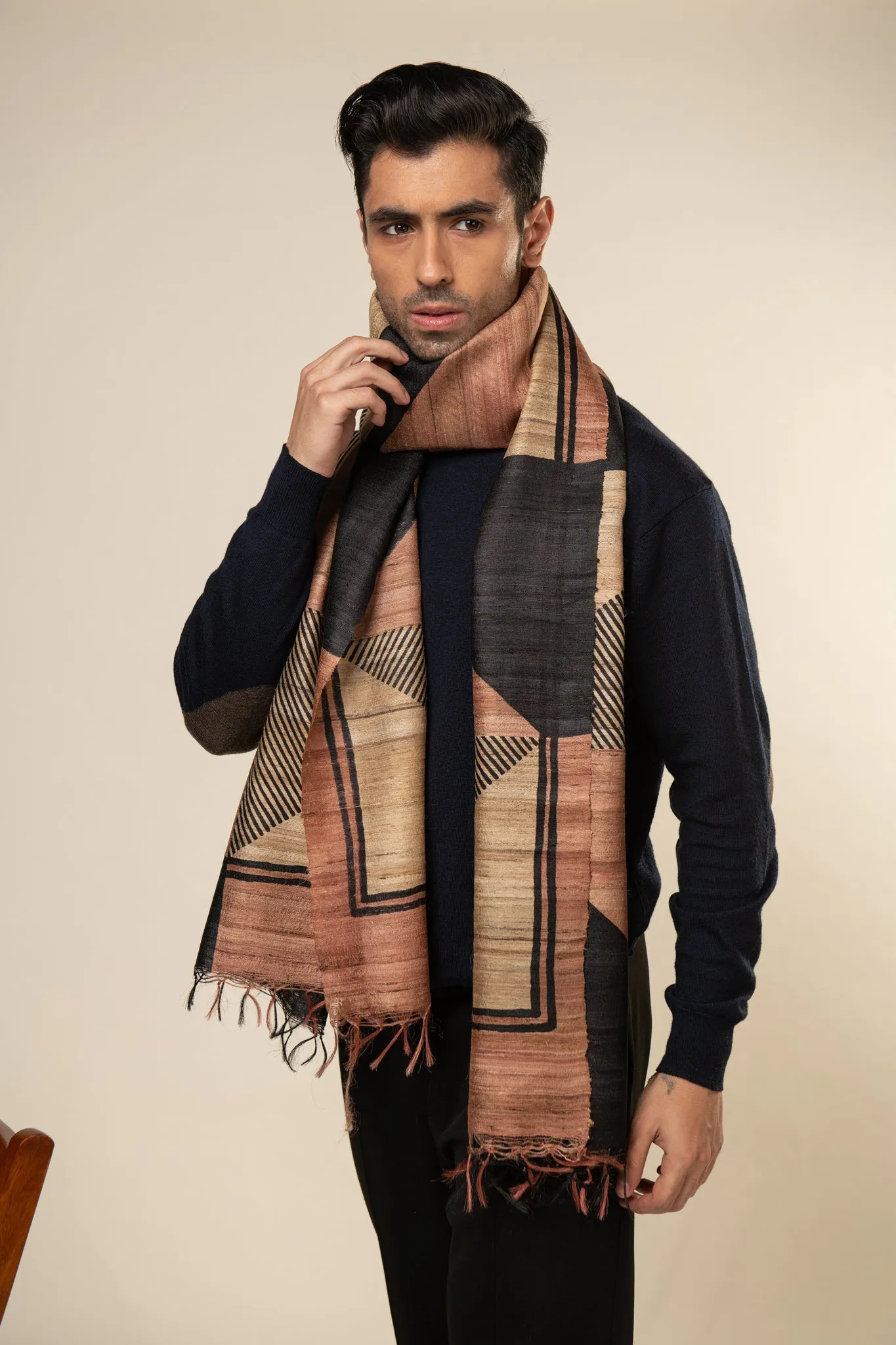 Talc Tussar Peace Silk Scarf