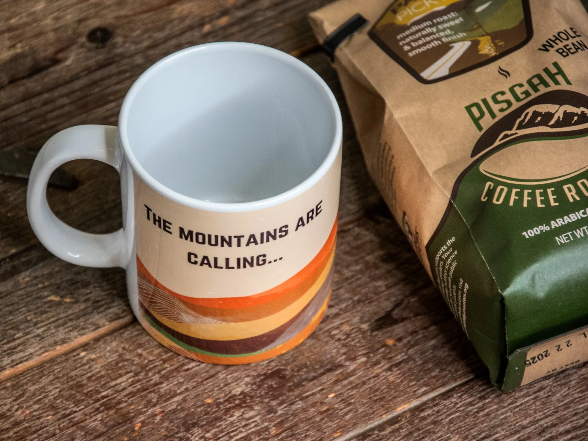 The In Blue Mug | Coffee Cup | Hand printed original artwork mugs | The Mountains are Calling...