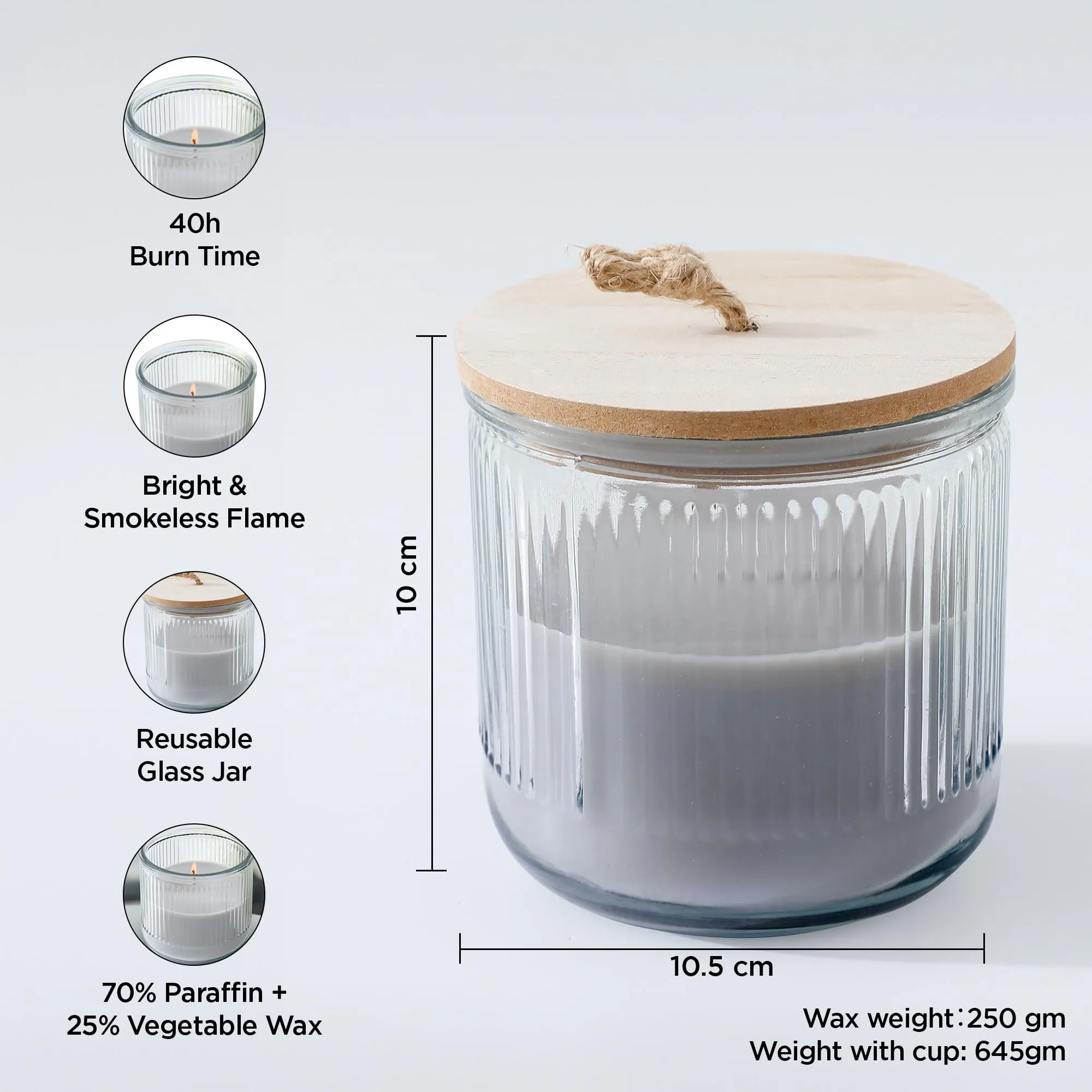 UMAI Glass Jar Scented Candles(40Hrs Burn Time) Romantic Infusion Scented Candles for Gift | Scented Candles for Home Decor | Scented Candles for Bedroom Bathroom | Home Decor Items | Aroma Candle