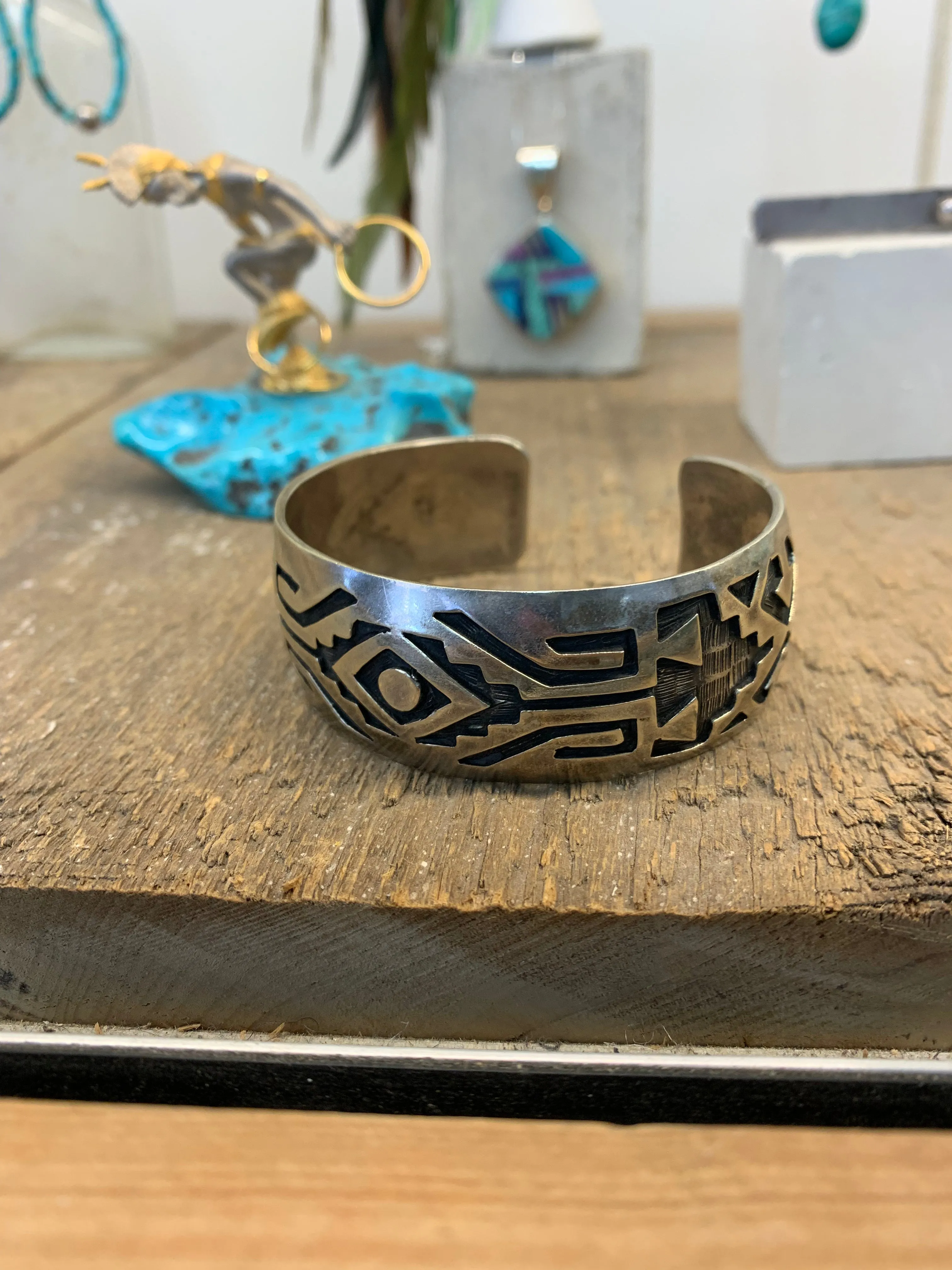 Vintage Engraved Sterling Cuff
