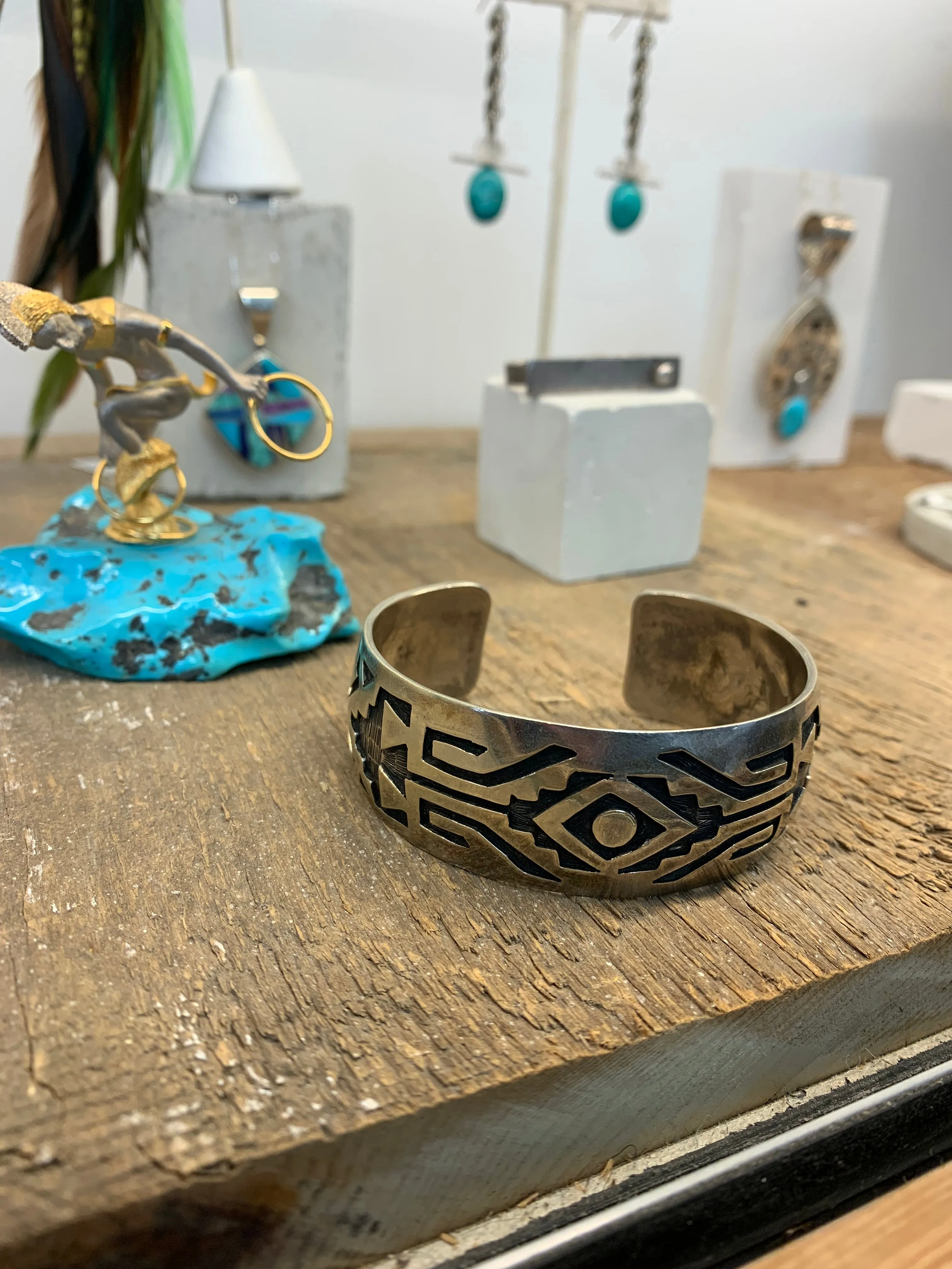 Vintage Engraved Sterling Cuff