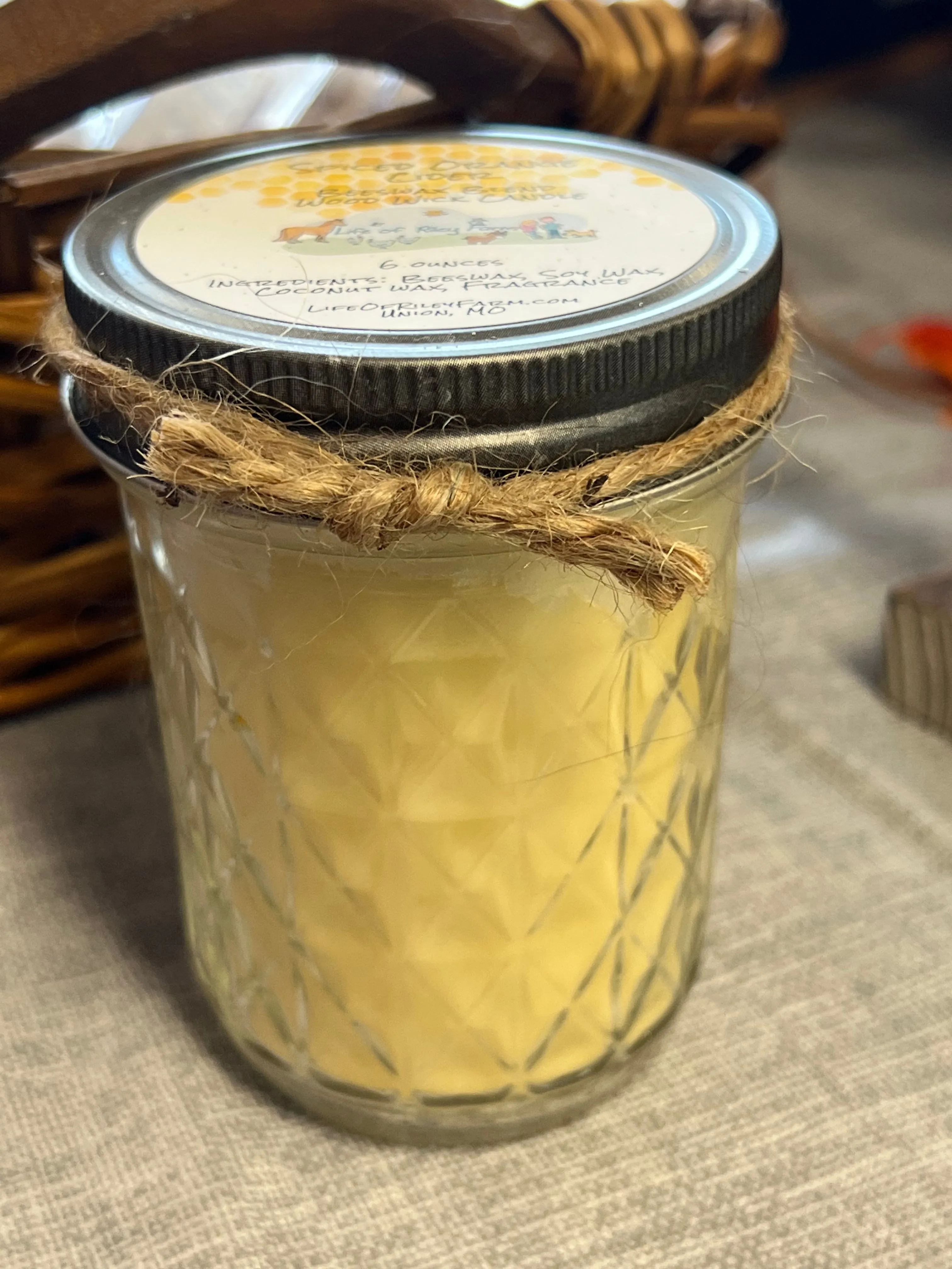Wood wick candles locally made