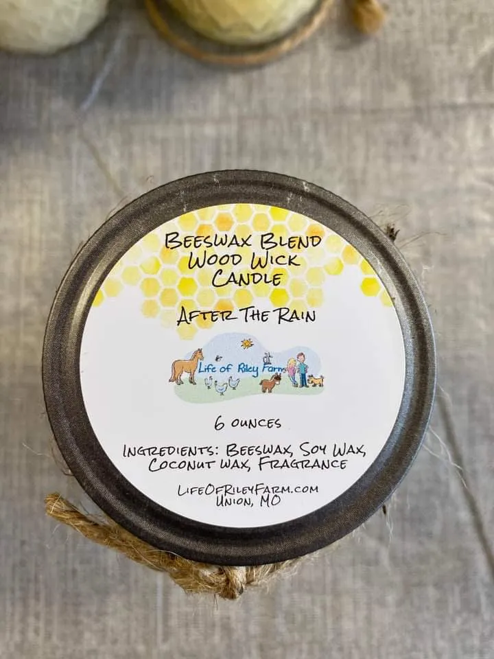 Wood wick candles locally made