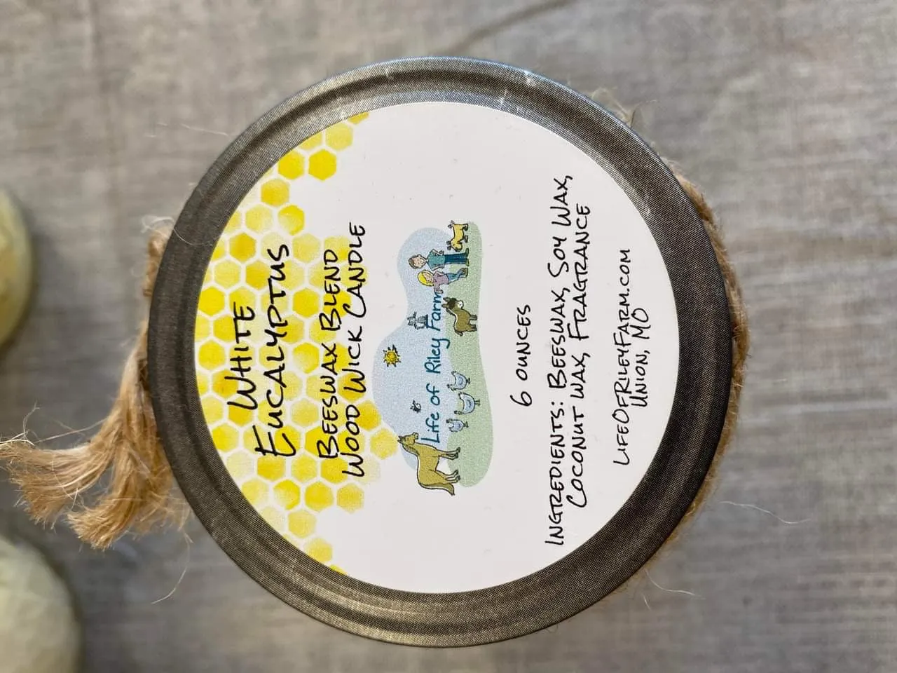Wood wick candles locally made